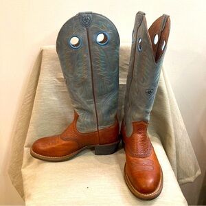 ARIAT Sz 8.5 D Men or 10 D Women Two Toned Embroidered Leather Western  Boots